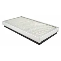 Rectangular panel cabin air filter with cellulose/paper media. Includes a gasket for secure installation. Designed for use in John Deere buses to filter cabin air