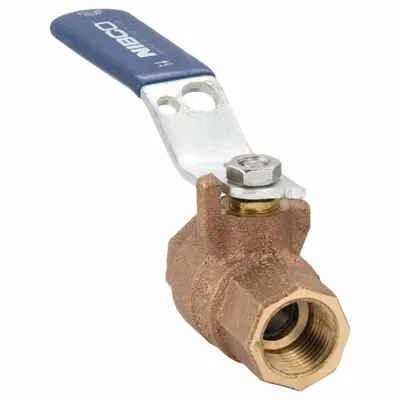 NIBCO Bronze Ball Valve, 1/2 in, FNPT x FNPT, Lever Handle, 600 psi CWP - Bronze Ball Valves