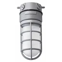 This LED vapor-tight fixture features an integrated LED with 4000K color temperature and 39 lm/W efficacy. The aluminum housing is designed for ceiling mounting and operates on 120/277V AC. Suitable for indoor or covered outdoor applications such as warehouses, parking garages, and food processing areas where vapor-tight illumination is required