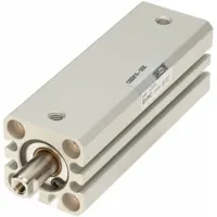 SMC Compact Cylinder: 16 mm Bore Dia, 100 mm Stroke Lg, Tapped Hole/Through Hole Mounting, Aluminum (MPN CDQSB16-100DC)