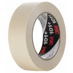 This general purpose masking tape features a crepe paper backing with a rubber adhesive. It is designed for indoor use on composite surfaces, providing clean paint lines and temporary holding during painting, sanding, or light-duty masking tasks. The tape measures 5.1 mil thick, 1 3/8 inches wide, and 60 yards long.