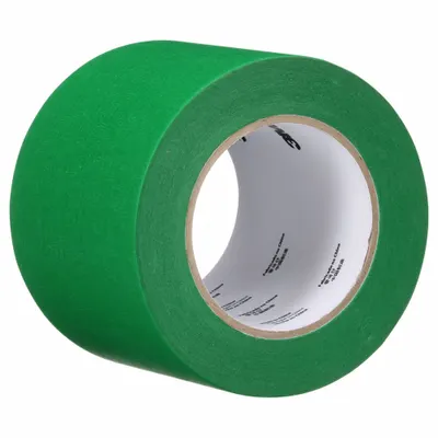 3M Masking Tape: UVG, Green, 4 3/4 in Pre-Cut Dia, 3 3/4 in Roll Wd - Colored Masking Tape