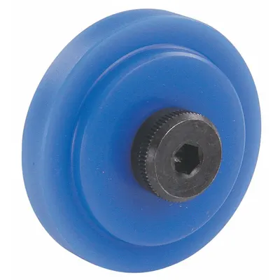 80/20 Roller Wheel: 54 mm Roller Dia, Flat, Plain, 19.5 mm Roller Wd - T-Slot Stud Track Rollers