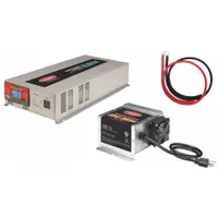 This TUNDRA multi-unit inverter with battery charger converts 10.5 to 15V DC battery power to 120V AC pure sine wave output with a peak power of 5000 W. The integrated charger accepts 105 to 130V AC input and outputs 26.4V to 28.8V for battery charging. Suitable for mobile, marine, and backup power systems requiring clean AC power