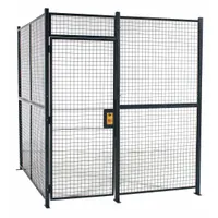 RAPIDWIRE Welded Partition Cage: 16 ft W x 16 ft D 8 ft H, Gray, 4 Sides, Powder-Coated (MPN 161648W)
