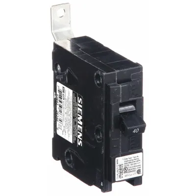 SIEMENS B140 Miniature Circuit Breaker, 40A, 1-Pole, 120/240V AC, BL Series - B Series, Bolt-On Siemens Miniature Circuit Breakers