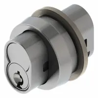 This plunger lock from DELTA LOCK is designed for sliding doors in industrial applications. It measures 1 3/8 inches in height and width, providing a compact locking solution for machinery enclosures, access panels, and equipment guards