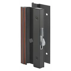 This recessed handle for sliding doors provides a secure locking mechanism. It measures 7/8 in length, 3 3/8 in width, and 7 5/16 in height. Suitable for use in sliding door applications where a flush-mounted handle is required.