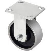 RWM Plate Caster: Rigid, Steel, 5 in Wheel Dia, 2 in Wheel Wd, 6 1/2 in Mounting Ht, Roller, Rigid (MPN 65-FSR-0520-R)