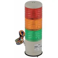 SCHNEIDER Tower Light Assembly: 3 Tier, Green/Orange/Red, No Sounder Tier, 200 13/16 mm Overall Ht (MPN XVC6B3K)