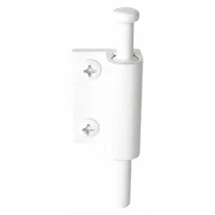 This sliding door lock from PRIME-LINE measures 7/8 inch in length, 7/8 inch in width, and 2 inches in height. It is designed for use on sliding doors in residential or light commercial settings, such as patio doors, closet doors, or interior sliding panels.