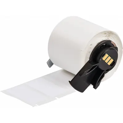 BRADY Wraparound Label: 1/2 in x 1 1/2 in, Vinyl, Black on White - Brady Precut Label Rolls