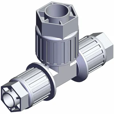 SMC LQ3T5A-R9 PFA Compression Tube Fitting, 1/2 in OD x 3/4 in OD x 1/2 in OD - PFA Compression Tube Fittings