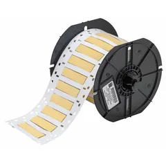Polyolefin sleeve label roll in yellow matte finish. Each label measures 1/4 in x 2 in and fits wire gauges from 8 AWG to 16 AWG. Designed for use with the BBP33 printer series. Suitable for wire and cable identification in electrical installations.