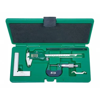 INSIZE Precision Measuring Tool Kit: 4 Pieces, Digital Caliper - Caliper & Micrometer Precision Measuring Tool Kits