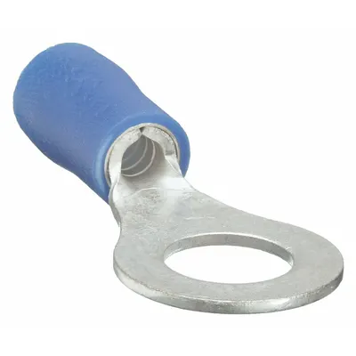 OEM Ring Terminal: Blue, Vinyl Insulation, 3/8 in Stud Size, 16 AWG to 14 AWG Wire Sizes - Insulated Ring Terminals