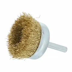 This nonsparking brush is designed for light cleaning of soft materials in environments where sparks must be avoided. It features a crimped brass fill that prevents ignition of flammable dust or vapors. The brush has a 1 in diameter, 0.005 in fill, and a 1/8 in shank.