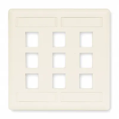 HUBBELL PREMISE WIRING 2-Gang 9-Port Flat Keystone Wall Plate - Keystone Wall Plates