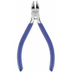 These ESD-safe flush-cut diagonal-cutting pliers are designed for precision trimming of component leads and wires in static-sensitive environments. With a narrow profile, 1/2 in jaw length, and 5/8 in jaw width, they provide access to confined spaces. The 5 in overall length offers control for flush cutting tasks.