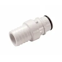 Quick Connection Coupling: Straight, 3/4 in ID Size, Quick-Disconnect Coupler x Barbed, Polysulfone (MPN HFCD221235)
