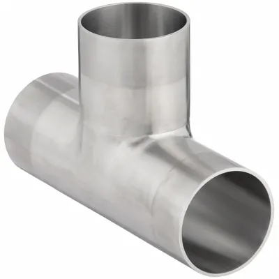 MAXPURE Sanitary Tee Fitting: Tee, 1 1/2 in OD x 1 1/2 in OD x 1 1/2 in OD Size - 316 Stainless Steel Sanitary Tube Fittings