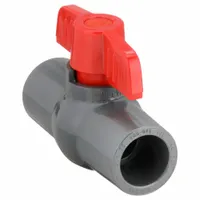 APPROVED VENDOR Manual Two-Way Ball Valve: 1/2 in, PVC, Straight, Socket x Socket, One-Piece, Tee
