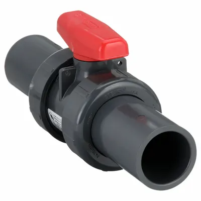 SPEARS Manual Two-Way Ball Valve: 1 1/4 in, PVC, Straight, Socket x Socket, Full Port Ball Port - PVC Ball Valves
