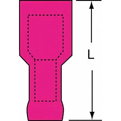 3M Wire Disconnect: Female Socket, Red, Nylon, Full Coverage - Fully Insulated Quick Disconnects