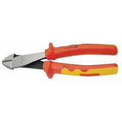 These flush-cut diagonal-cutting pliers feature an oval head with 7/8 in jaw length and 1 1/8 in jaw width. The insulated design provides protection for electrical work. Suitable for cutting wire and small fasteners in general electrical and industrial applications.