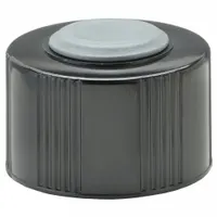 Cap: 36 mm Dia, Black, Phenolic, 33-430 mm Screw Closure Size, Autoclavable, Septa Included, Colored (MPN 240683)