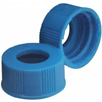 Cap: 23 mm Dia, Blue, Polypropylene, Unlined, 20-400 mm Screw Closure Size, Autoclavable, Colored (MPN 240716-04)