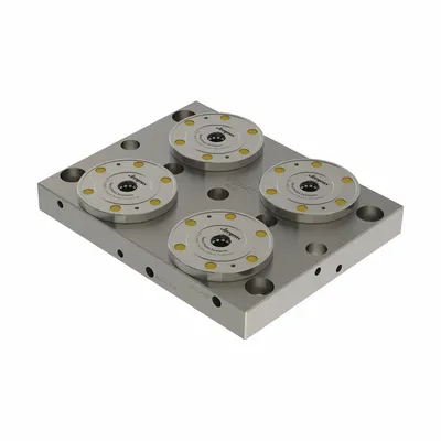 JERGENS Subplate: ZPS, Rectangular, Steel, 225 mm W x 180 mm L x 27 mm H, 18.5 lb Wt - Zero Point System Fixturing Subplates