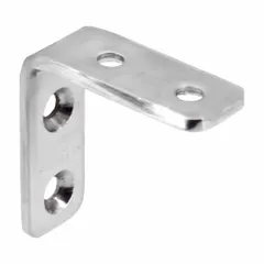 This standard duty shelf bracket is made of 304 stainless steel with a mirror finish. It has a 13 lb capacity and a height of 1 3/16 in. Suitable for light-duty shelving in display cases, cabinets, or workstations.