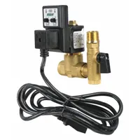 This timed electric auto drain valve automates condensate removal in compressed air systems. It features a 1/4 in drain port and operates at 230 V with a flow rate of 0.75 gpm. The drain interval is adjustable, allowing flexible purging to prevent moisture buildup in air lines and equipment