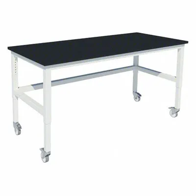 INSTOCK Heavy Duty Table: 24 in Overall Wd, 36 in Overall Ht, 7 ft Overall Lg, Phenolic - Adjustable-Height Laminate Surfaced Lab Tables