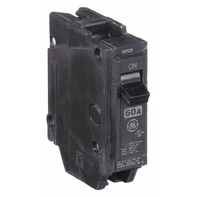 GE Miniature Circuit Breaker: THQL, 60 A, 120/240V AC, Single Phase, 10kA at 120/240V AC - THQP, THQL & THHQL Series, Plug-In GE Miniature Circuit Breakers