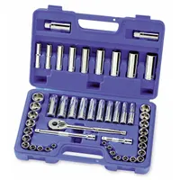 WESTWARD Socket Wrench Set: 3/8 in Drive, 49 Piece, 6-Point, Metric/SAE