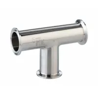 Sanitary Tee Fitting: Tee, 3 in OD x 3 in OD x 3 in OD Size, Clamp, 316L Stainless Steel (MPN TEG76L3.0-PM)
