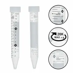 APPROVED VENDOR Centrifuge Tube, Polypropylene, 15 mL, Conical, Flat Screw Cap, C2901