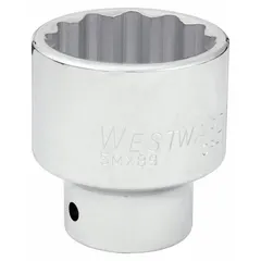 This 3/4" drive hand socket features a 1 13/16" SAE hex size with a 12-point configuration for increased torque application. Constructed from chrome for corrosion resistance, it is a standard-length socket suitable for manual tightening and loosening of fasteners in automotive, heavy equipment, and industrial settings.