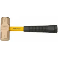 Blacksmith Hammer: Fiberglass, Nickel Aluminum Bronze, 4 lb Head Wt, 11 in Overall Lg, Ribbed Grip (MPN H-182FG)