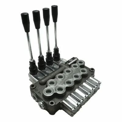 HYDRO CUSTOM Hydraulic Directional Control Valve: Four-Way / Three Positions - Manual Spool Monoblock Valves