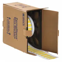 Sleeve Label: 3/8 in x 2 in, Polyolefin, Yellow (Matte), For 4 AWG to 12 AWG Wire Gauge (MPN 3PS-375-2-YL)