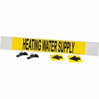 Pipe Marker: Heating Water Supply, Yellow, Black, Fits 8 in and Larger Pipe O.D., 1 Pipe Markers (MPN 5703-HPHV)