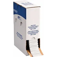 Polyolefin sleeve label roll in white matte finish. Each label measures 7/8 in x 3/16 in and is designed for wire gauges 20 AWG to 28 AWG. Compatible with M611 printer series for on-demand wire identification and marking in industrial panel building and electrical maintenance.