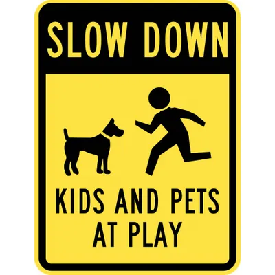 LYLE Children At Play Sign, 24 in x 18 in, Aluminum, Engineer Grade - Children At Play Signs