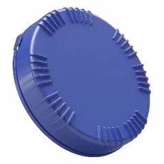 Blue polyethylene screw-on cap for sealing industrial containers. Supplied as a lid with 140 closures included. Suitable for applications requiring a colored, secure closure.