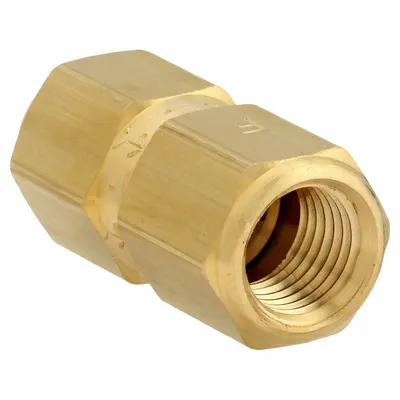 OEM Brass Poppet Check Valve, Inline, 1/4 in FNPT x FNPT - Brass Poppet Check Valves