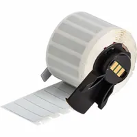 Pre-Cut Label Stock Roll: 1/4 in x 1 1/4 in, 1/4 in x 1/4 in, Polyimide, White (Gloss) (MPN M6-25-767)