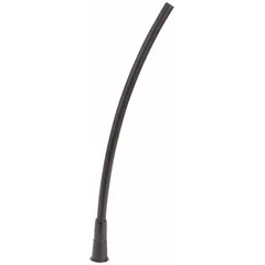 This polyethylene funnel extension spout has a 3/4 in overall diameter. It is designed to extend the reach of a funnel for pouring fluids into tight spaces, such as engine compartments or fuel tanks. Commonly used in automotive and equipment maintenance for controlled fluid transfer.